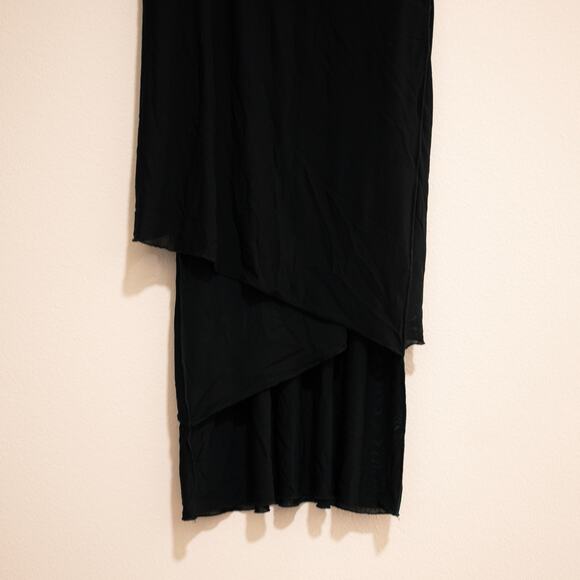 Cynthia Ashby Layered Mesh Midi Dress Black Whimsygoth Goth Grunge SZ M - Picture 4 of 5